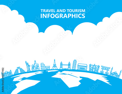 Travel infographics ,landmark and transport