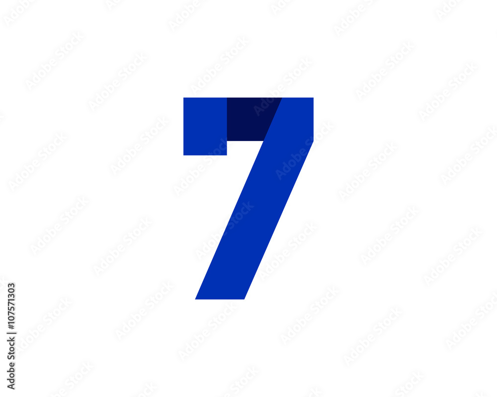 7 blue ribbon number logo 7 blue ribbon number logo