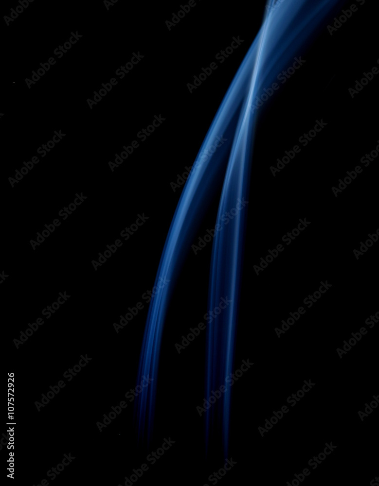 Obraz premium blue smoke on isolated black