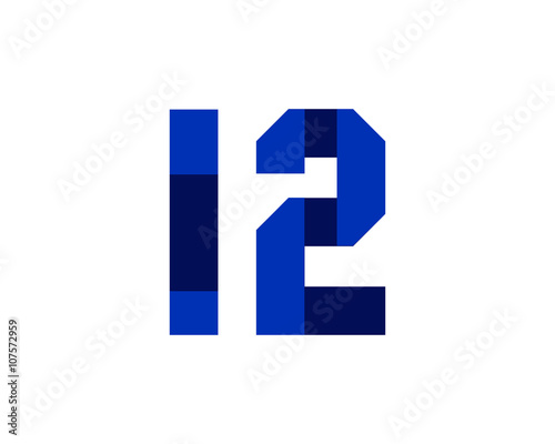 Free Download 12 blue ribbon number logo - GFXLoad