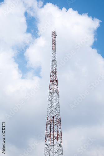 telecommunications tower on sky background