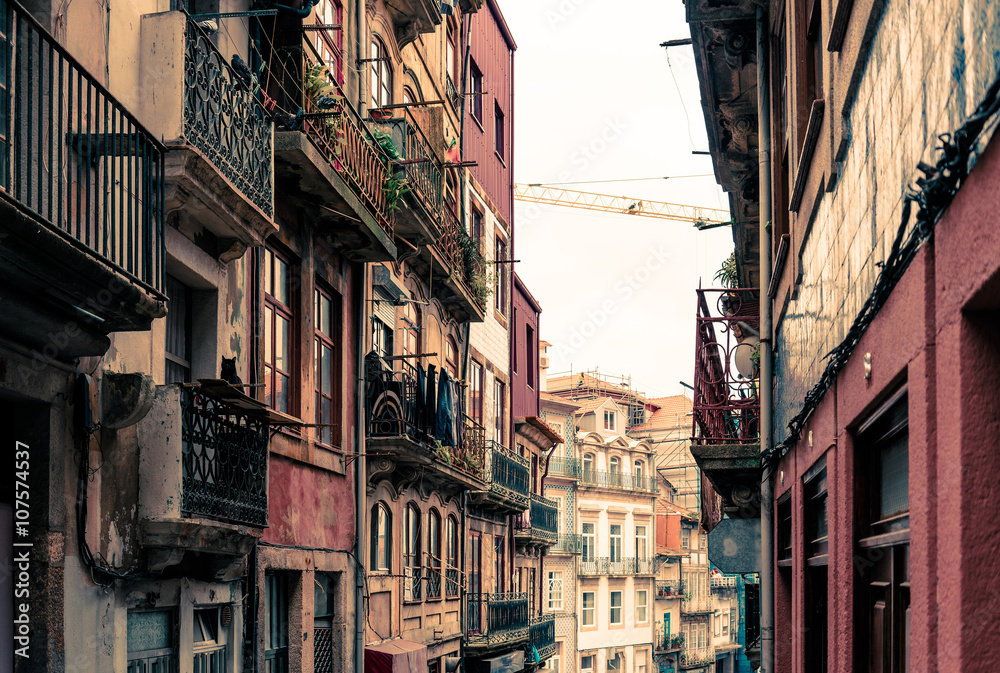 Obraz premium Street view of old town Porto, Portugal