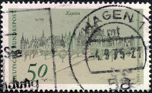  stamp printed by Germany , shows View of Xanten photo