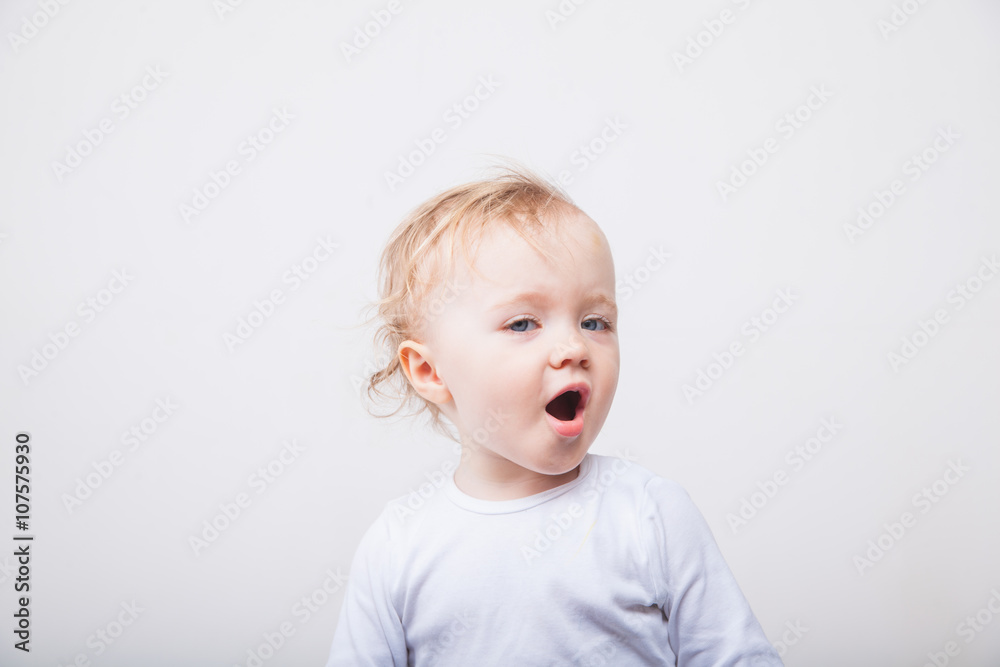 Little girl a on white background. Portrait Little girl a on white background. Portrait