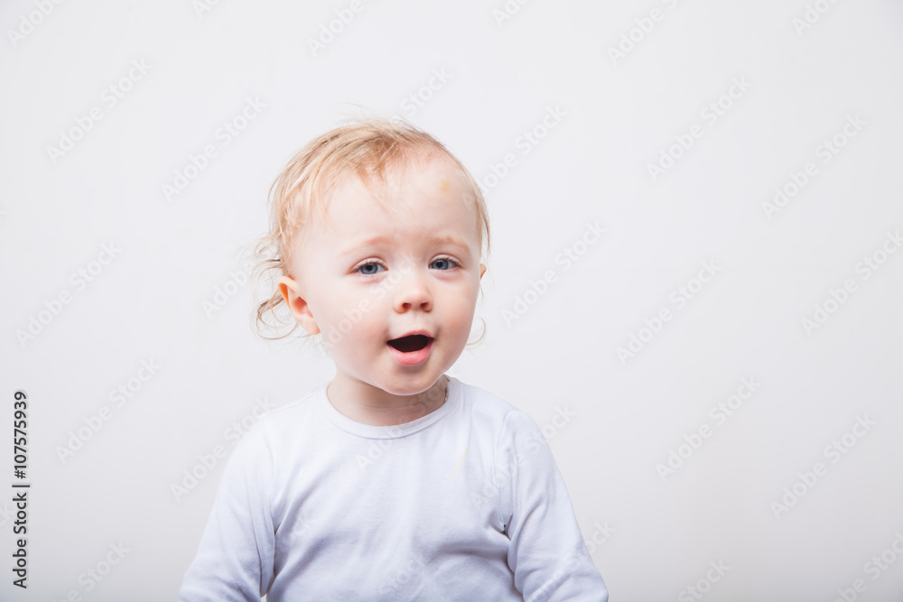 Little girl a on white background. Portrait Little girl a on white background. Portrait