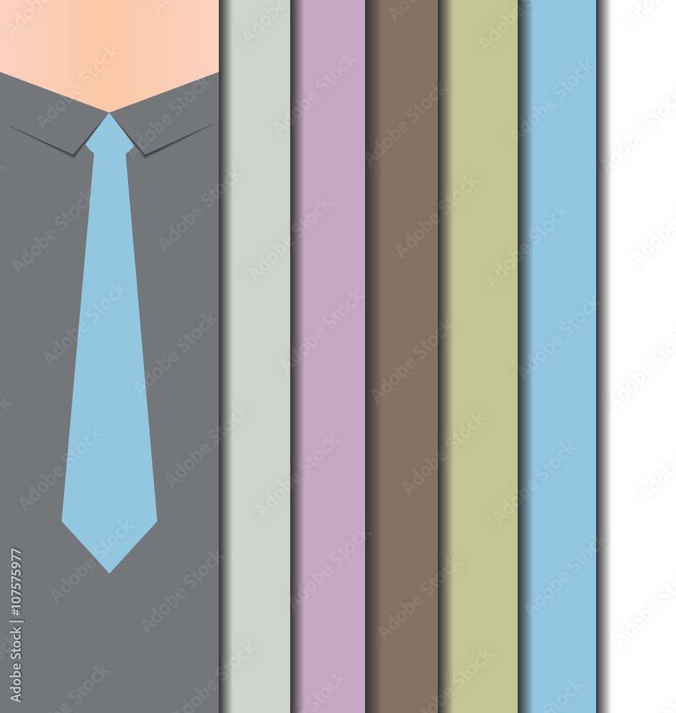 Illustration of an unusual modern design material vector background with the logo of business person in a tie Illustration of an unusual modern design material vector background with the logo of business person in a tie