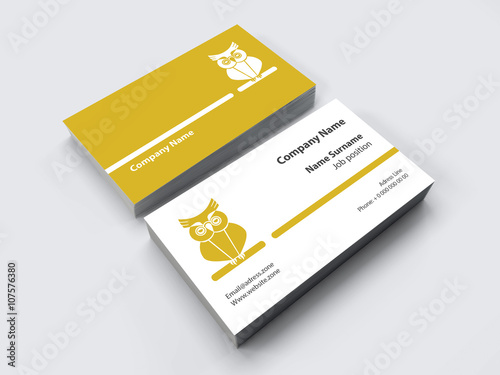 Owl logo with business card template