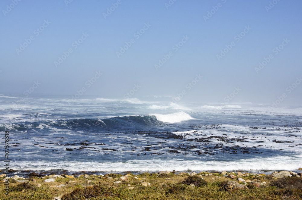 Beautiful seaside scenery and blue sky 