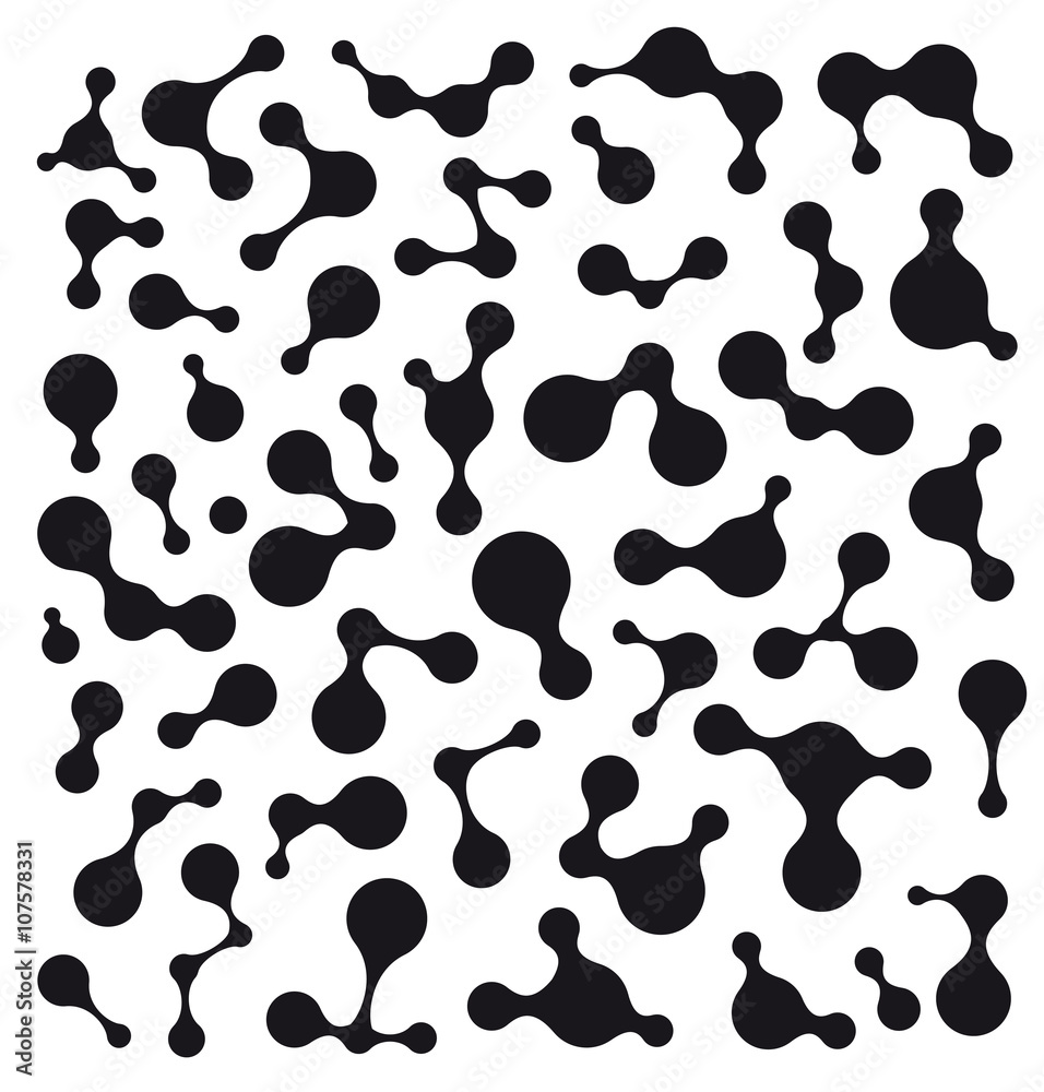 Fototapeta premium Abstract set pattern of molecules on white background.