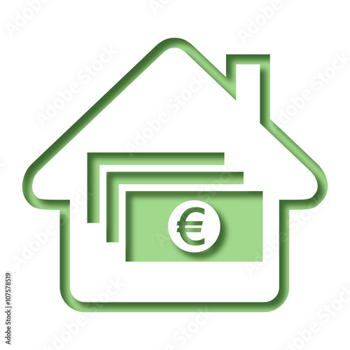 Logo maison et billets.