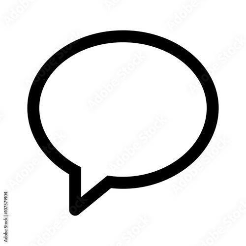 Chat bubble or chat message line art icon for messaging apps