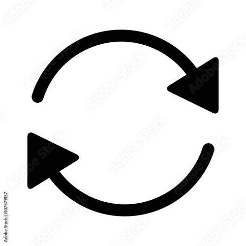Sync and refresh or database sync arrow line art icon