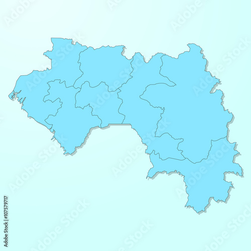 Guinea blue map on degraded background vector