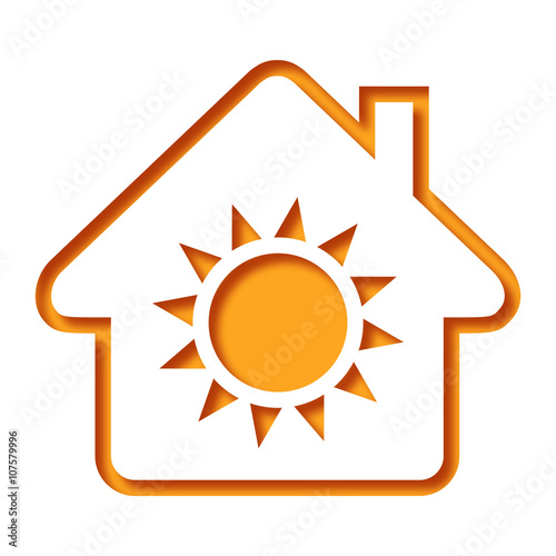 Logo maison et chauffage.
