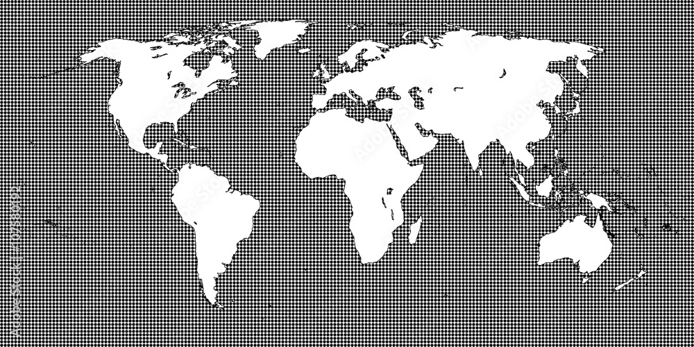 Fototapeta premium World Map Dotted Black 2 Medium Dots
