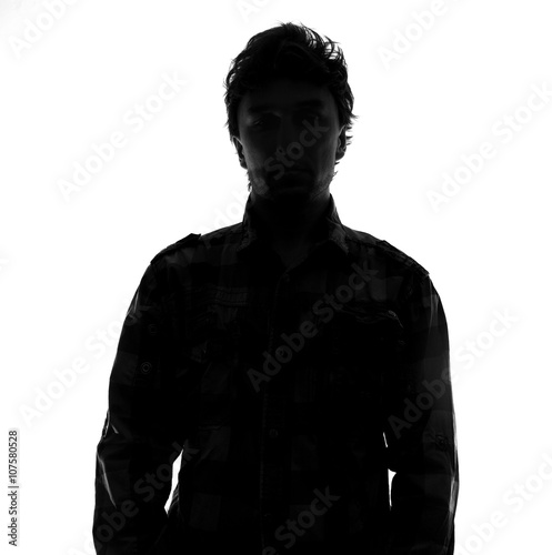 Hidden face in the shadow.male person silhouette photo