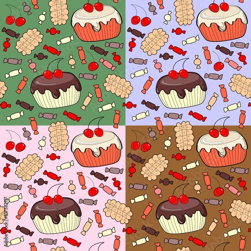 Seamless pattern of confection