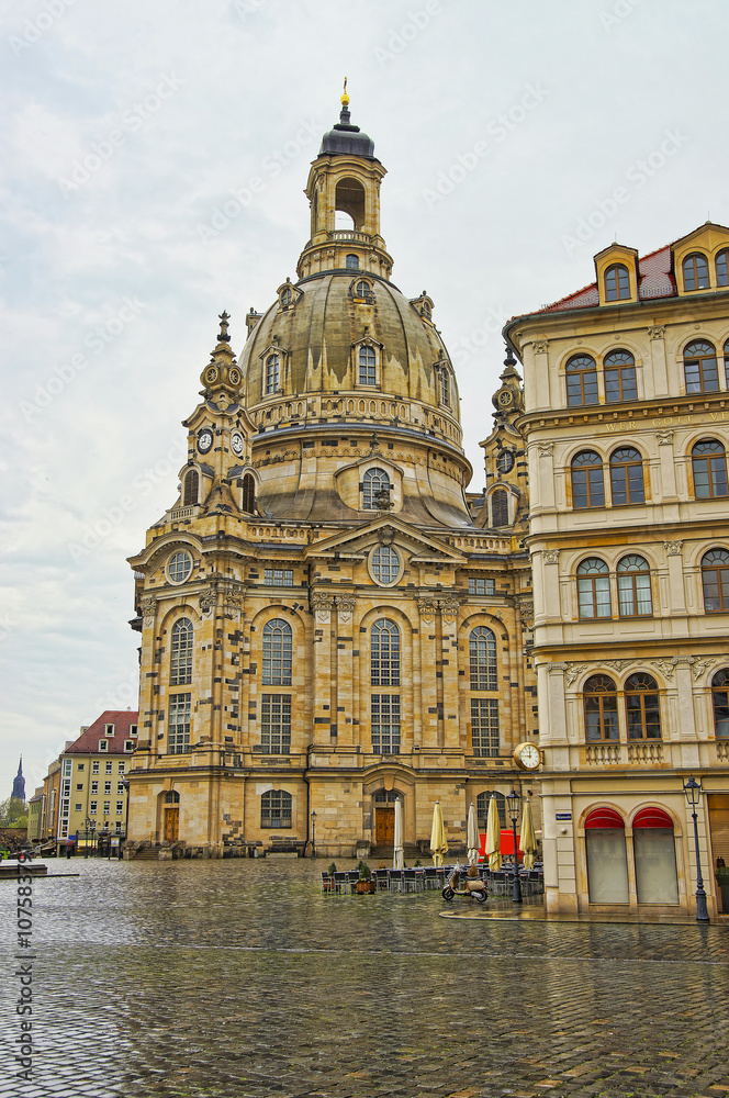 Frauenkirche in the city center of Dresden in Germany