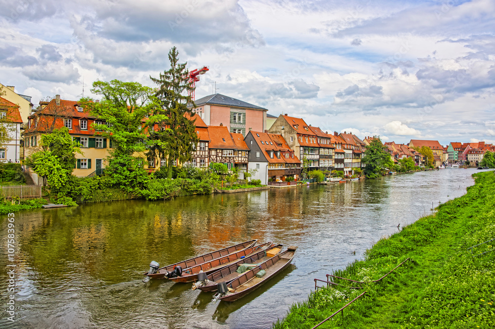 Panoramic view of Little Venice in Bamberg in Germany