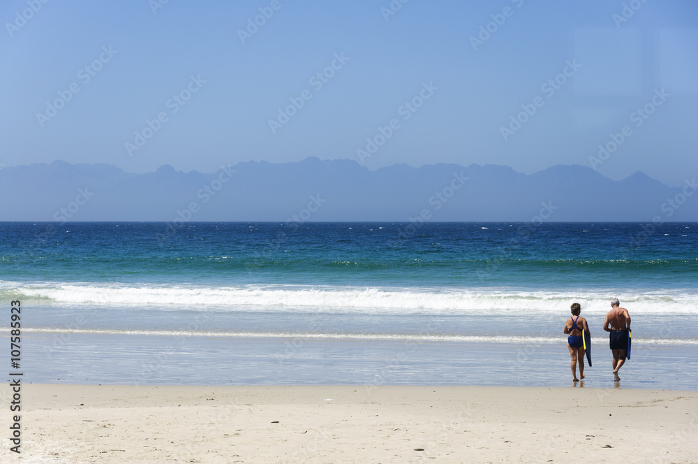 Beautiful seaside scenery and blue sky background