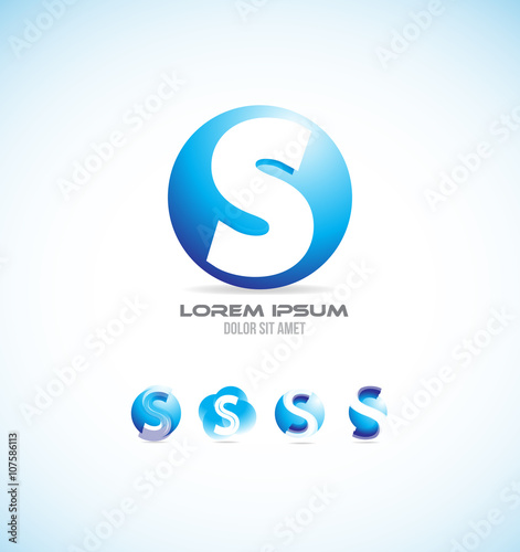 Alphabet letter s sphere logo icon set