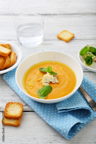 pumpkin soup with cheese