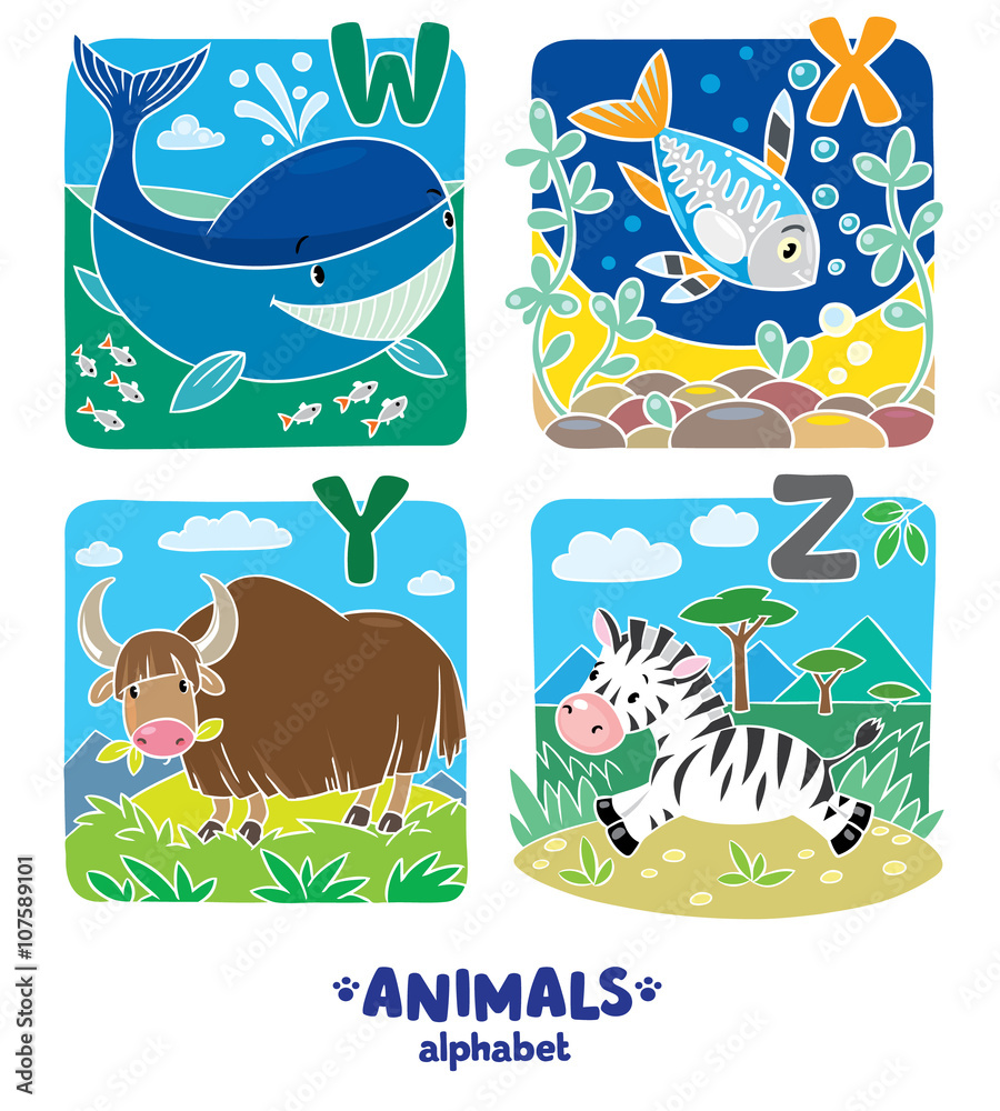 Fototapeta premium Animals alphabet or ABC.