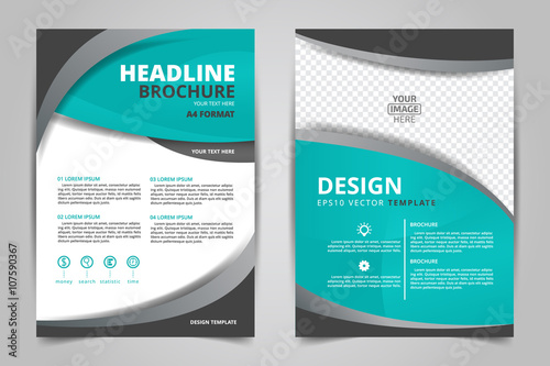 Abstract vector modern flyers brochure / annual report /design templates / stationery with white background in size a4 photo