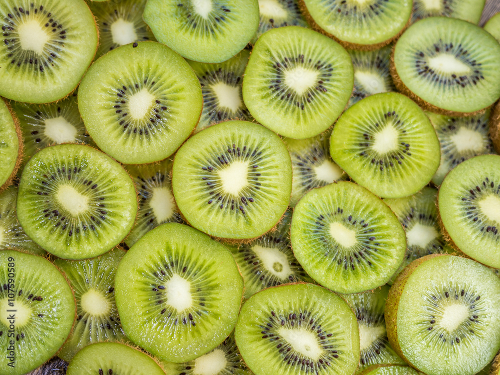Close up shot of Kiwi slices Close up shot of Kiwi slices
