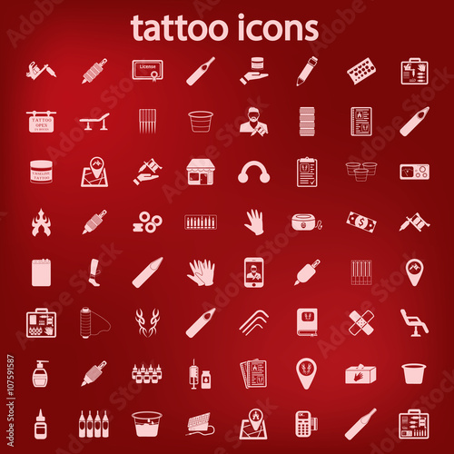 tattoo studio icon set