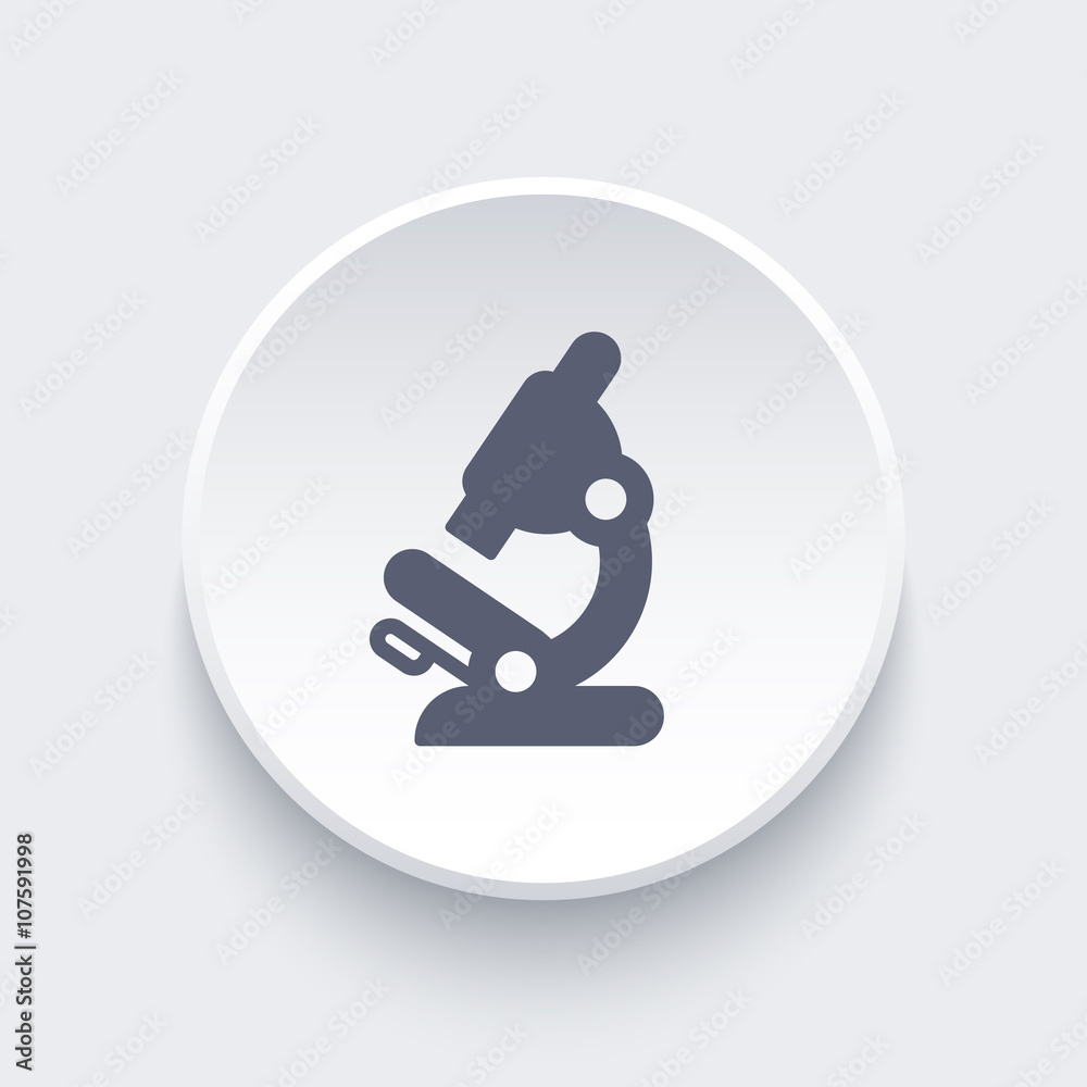 Microscope icon, lab research, laboratory, microscope pictogram, round icon, vector illustration Microscope icon, lab research, laboratory, microscope pictogram, round icon, vector illustration