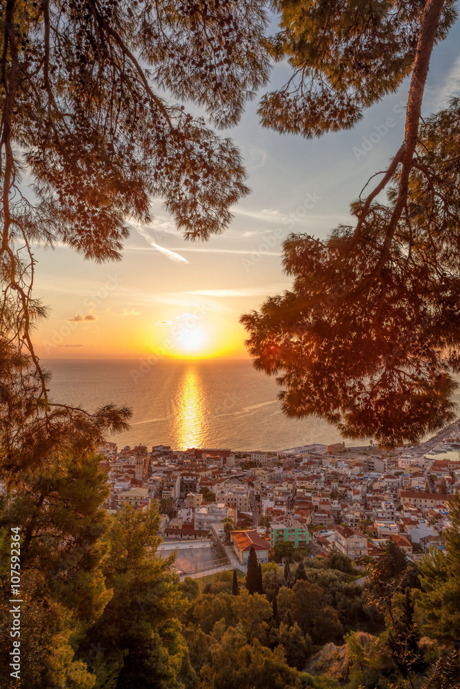 Zante town during sunrise on Zakynthos island in Greece Zante town during sunrise on Zakynthos island in Greece
