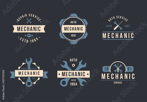 Mechanic logo set