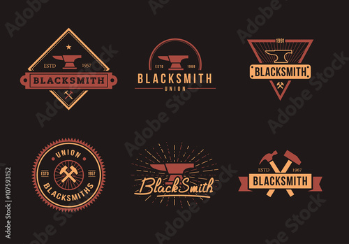 Blacksmith logo set 