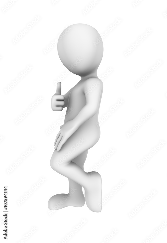 3d abstract human shows thumbs up gesture 3d abstract human shows thumbs up gesture