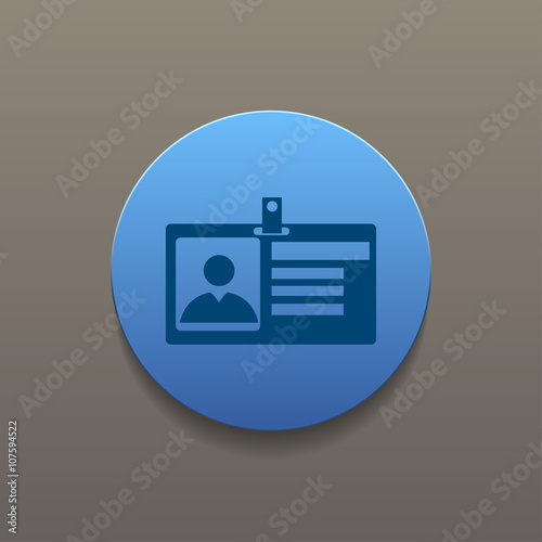 Identification card icon. Flat design style.