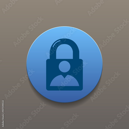 lock icon. Flat design style.