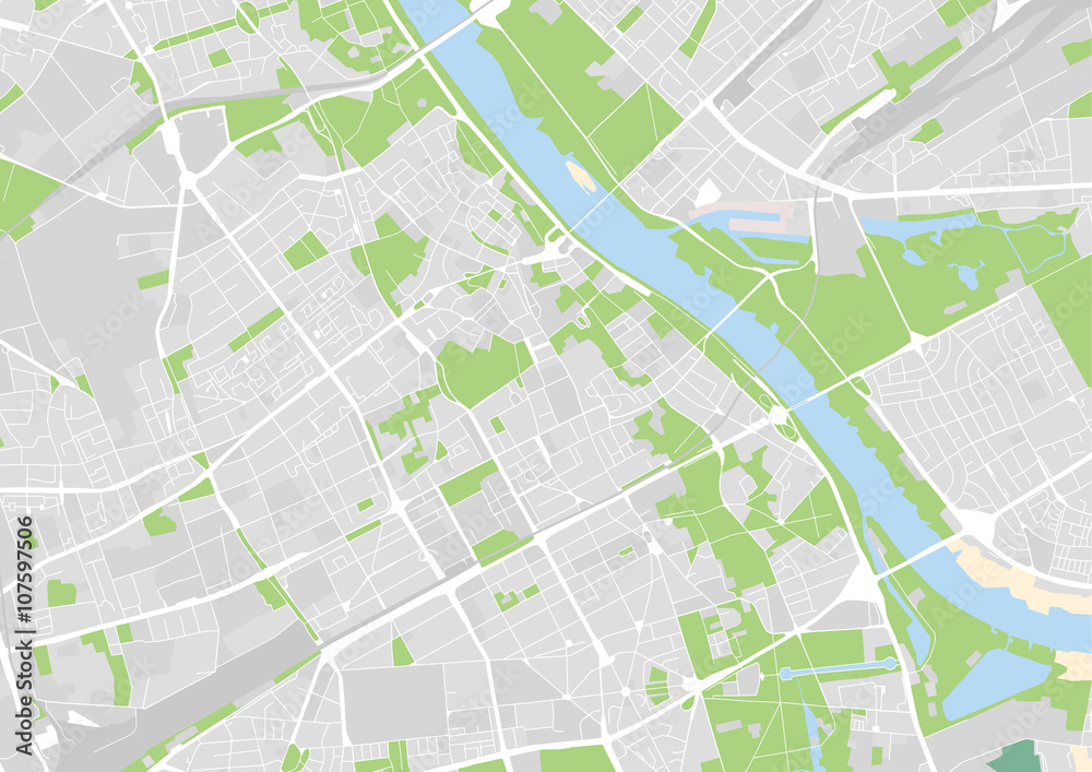 Fototapeta premium mapa miasta wektor Warszawa, Polska