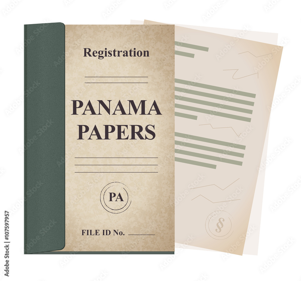 Panama papers registration file - vector graphic
