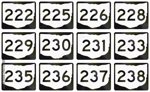Collection of Ohio Route shields used in the United States