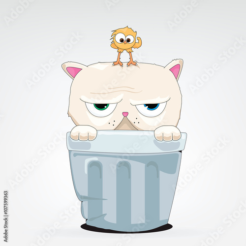 Cat in a Thrash Can
