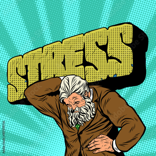 Antique Atlas stress strong man businessman