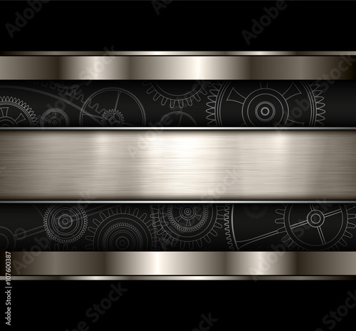 Background metallic with technology gears