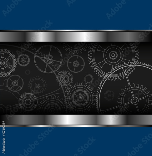 Background metallic with technology gears