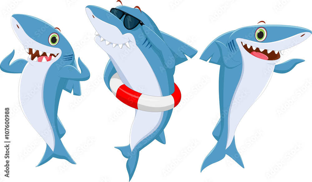 Obraz premium happy shark cartoon