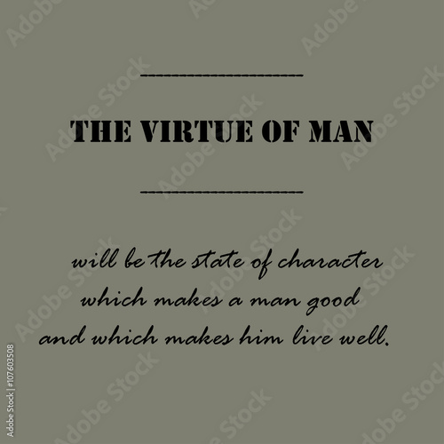 Obraz na plátně The virtue of man will be the state of character...