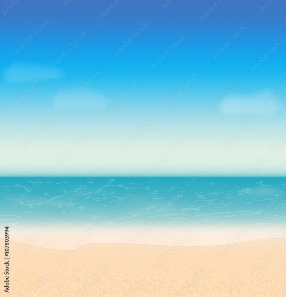 Summer holidays vector background with sea and beach 