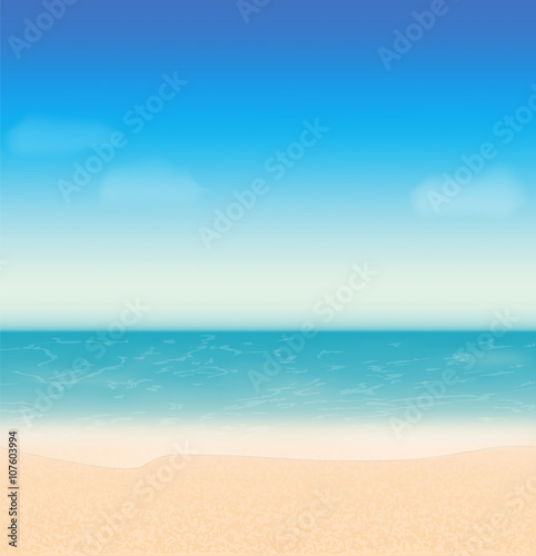 Summer holidays vector background with sea and beach 