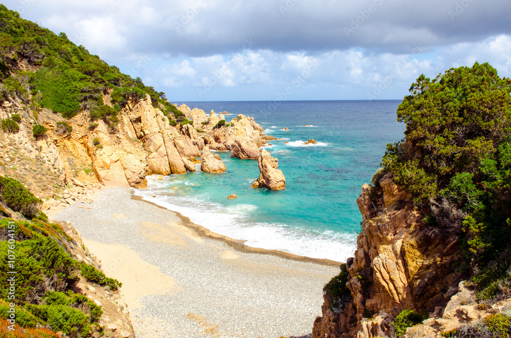 Beautiful ocean coastline in Costa Paradiso, Sardinia