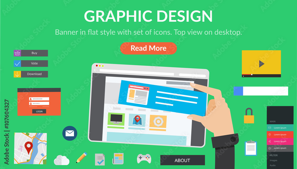 Banner in flat design style Banner in flat design style
